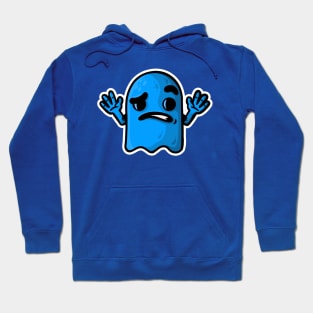 confused little blue ghost w Hoodie